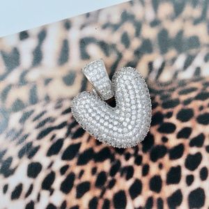 KRKC Iced Out Diamond Heart White Gold Pendant